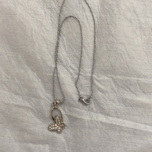(3 / $15) Silver Butterfly Necklace - Picture 2 of 3
